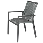 Стул темно-серый с высокой плетеной спинкой и сиденьем Braided Strength варинант исполнения - 6 | Loft Concept в Тюмени