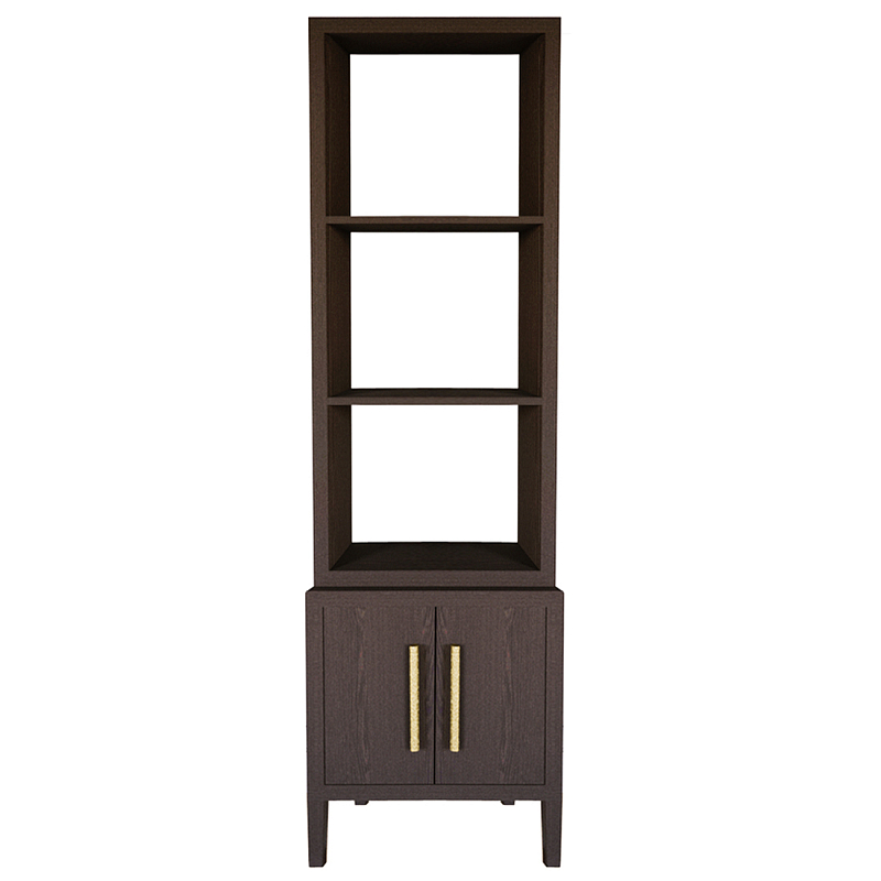 Этажерка Primo с тумбой шпон темный орех Темный дуб Золотой в Тюмени | Loft Concept 