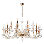 Люстра с 18-ю лампочками и изогнутыми прозрачными элементами из стекла Twisted Glass Candles Chandelier варинант исполнения - 2 | Loft Concept в Тюмени