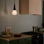 Подвесной светильник каплевидной формы с комбинированным плафоном из стали и белого матового стекла Kichler варинант исполнения - 9 | Loft Concept в Тюмени