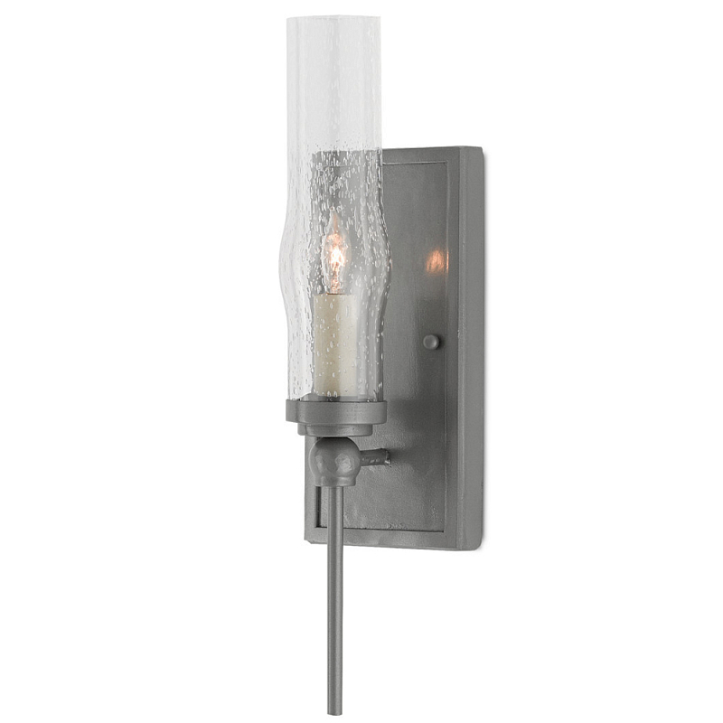 Бра с прозрачным плафоном на сером каркасе Elegant Gray Lamp Серый Прозрачный Бра с прозрачным плафоном на сером каркасе Elegant Gray Lamp Серый Прозрачный в Тюмени | Loft Concept