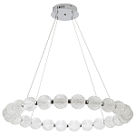 Светодиодная кольцевая люстра с круглыми плафонами Crystal Globule Chandelier Chrome варинант исполнения - 4 | Loft Concept в Тюмени