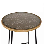 Барный столик с круглой плетеной столешницей Wicker Table Top варинант исполнения - 4 | Loft Concept в Тюмени