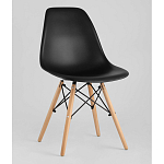 Пластиковый стул на ножках из массива бука Eames Black варинант исполнения - 1 | Loft Concept в Тюмени