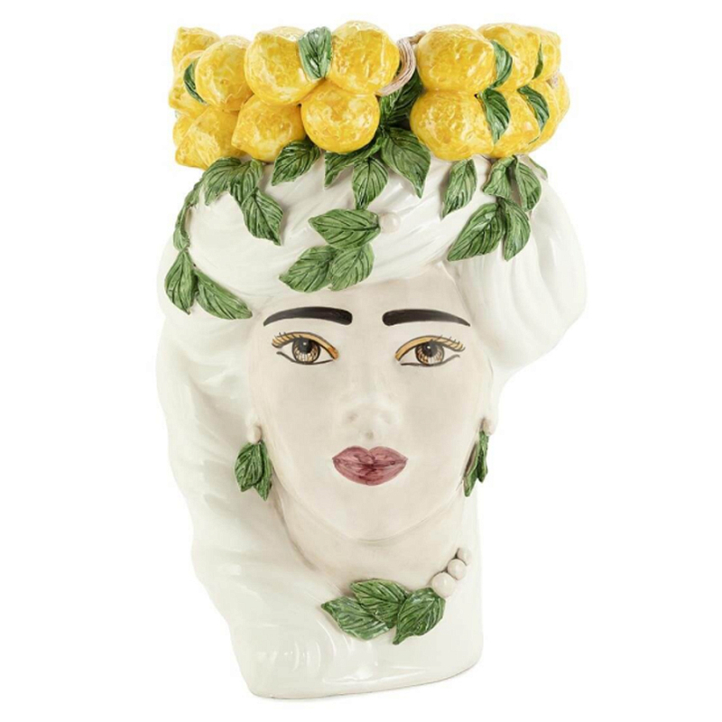 Ваза VASE LEMON HEAD LADY BIG Желтый Белый Ваза VASE LEMON HEAD LADY BIG Желтый Белый в Тюмени | Loft Concept