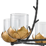 Люстра с прозрачными стеклянными абажурами и каркасом в виде черных веток Blooming Flower варинант исполнения - 1 | Loft Concept в Тюмени