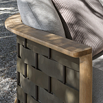 Дизайнерский уличный диван из массива дерева с плетеной спинкой PALINFRASCA Sofa варинант исполнения - 21 | Loft Concept в Тюмени