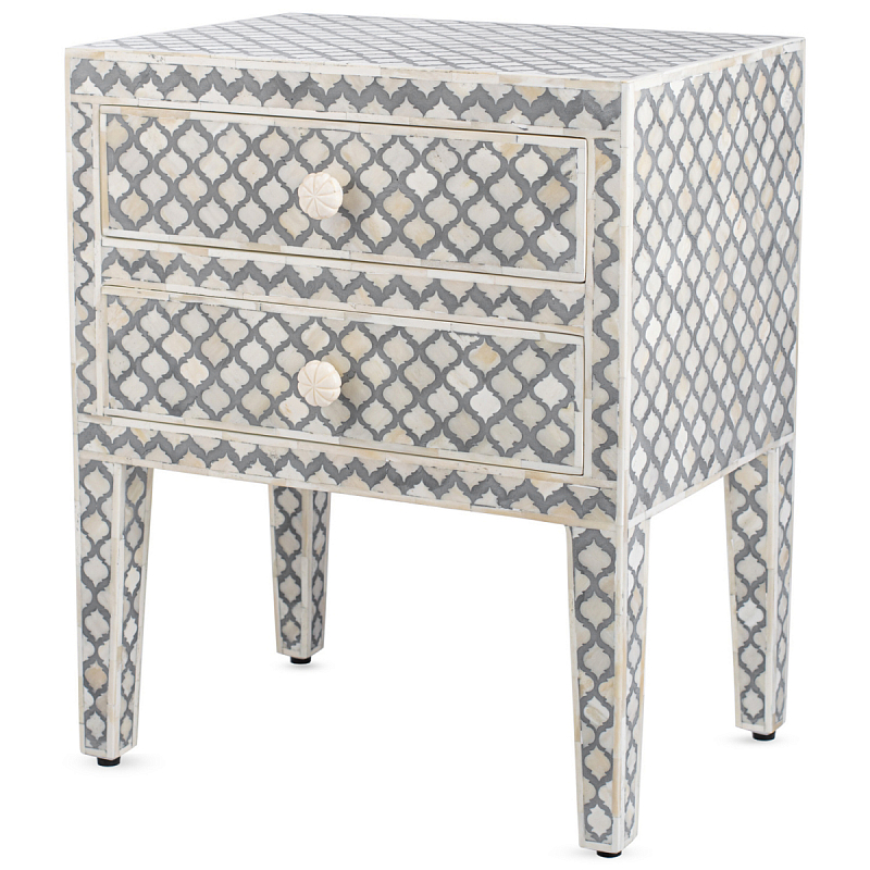 Тумба BEDSIDE CABINET 2 DRAWER Серый ivory ( слоновая кость ) Тумба BEDSIDE CABINET 2 DRAWER Серый ivory ( слоновая кость ) в Тюмени | Loft Concept