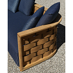 Дизайнерский уличный диван из массива дерева с плетеной спинкой PALINFRASCA Sofa варинант исполнения - 25 | Loft Concept в Тюмени