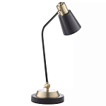 Настольная лампа с наклонным корпусом и подвижным плафоном в сочетании золотистого и чёрного цвета Work Surface Light варинант исполнения - 3 | Loft Concept в Тюмени