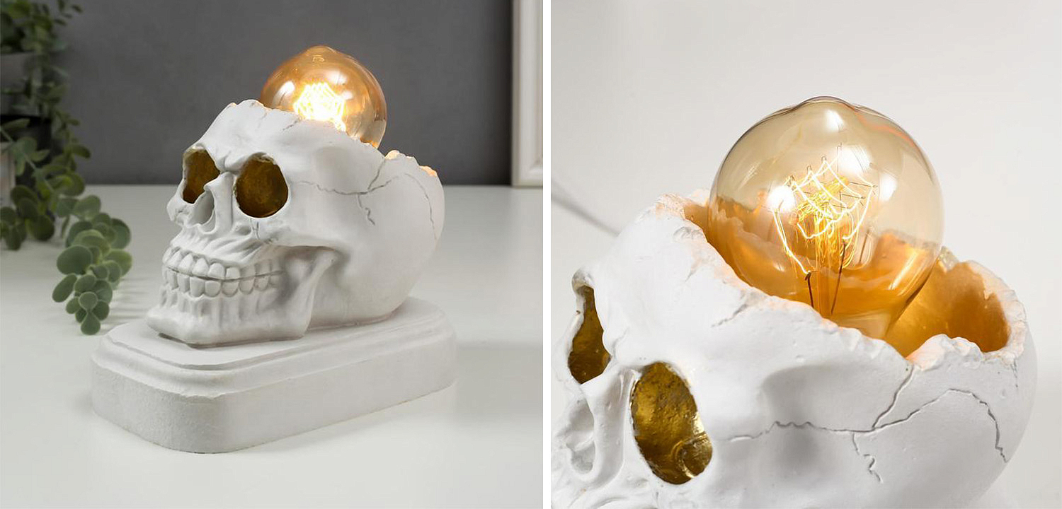 Настольная лампа White Skull Table Lamp Настольная лампа White Skull Table Lamp - Loft-Concept в Тюмени