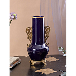 Ваза темно-синяя фарфоровая с бронзовыми ручками и ножками Eden Garden варинант исполнения - 4 | Loft Concept в Тюмени