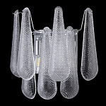 Бра с подвесками из рифленного стекла в форме капель на основании цвета хром Textured Glass варинант исполнения - 4 | Loft Concept в Тюмени