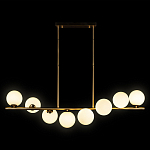 Люстра на штанге с 8-ю белыми шарообразными плафонами Bubble Chandelier варинант исполнения - 1 | Loft Concept в Тюмени