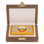 Визитница карманная металлическая с гравюрой Герба России в подарочной коробке Gold Metal Business Card Holders варинант исполнения - 3 | Loft Concept в Тюмени