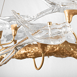 Люстра подвесная с прозрачными стеклянными птичками на ветвях Диаметр 80 см Serip Voa варинант исполнения - 9 | Loft Concept в Тюмени