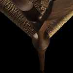 Стул из Ореха с плетеным сидением Kronos Dining Chair Brown варинант исполнения - 4 | Loft Concept в Тюмени