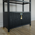 Стеллаж со стеклянными полками Elsa Dreams Black варинант исполнения - 4 | Loft Concept в Тюмени