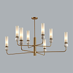 Люстра на штанге с 8-ю цилиндрическими матовыми плафонами и шарами из камня Orb Essence варинант исполнения - 2 | Loft Concept в Тюмени