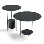 Дизайнерский круглый кофейный стол из металла с мраморным декором PANNA COTTA Coffee Table варинант исполнения - 8 | Loft Concept в Тюмени