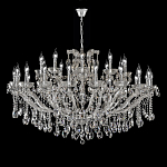 Люстра подвесная двухъярусная с 30-ю лампочками и прозрачными хрустальными подвесками на хромированном основании Crystal lamps варинант исполнения - 2 | Loft Concept в Тюмени