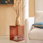 Оранжевый приставной стол из металла Lattice варинант исполнения - 7 | Loft Concept в Тюмени