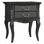 Тумба прикроватная черная из массива бука в стиле прованс Black Provence варинант исполнения - 3 | Loft Concept в Тюмени