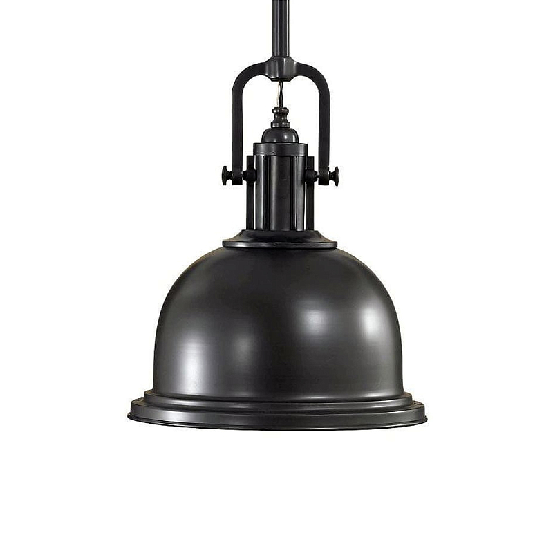 Подвесной светильник в индустриальном стиле с черным металлическим купольным плафоном Feiss Черный в Тюмени | Loft Concept 