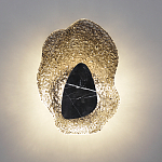 Бра с волнообразным стеклянным плафоном и вставкой из мрамора Liquid Stone варинант исполнения - 13 | Loft Concept в Тюмени