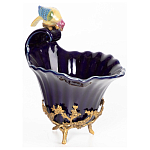 Чаша темно-синего цвета из фарфора с разноцветной птичкой Eden Garden porcelain and bronze варинант исполнения - 12 | Loft Concept в Тюмени