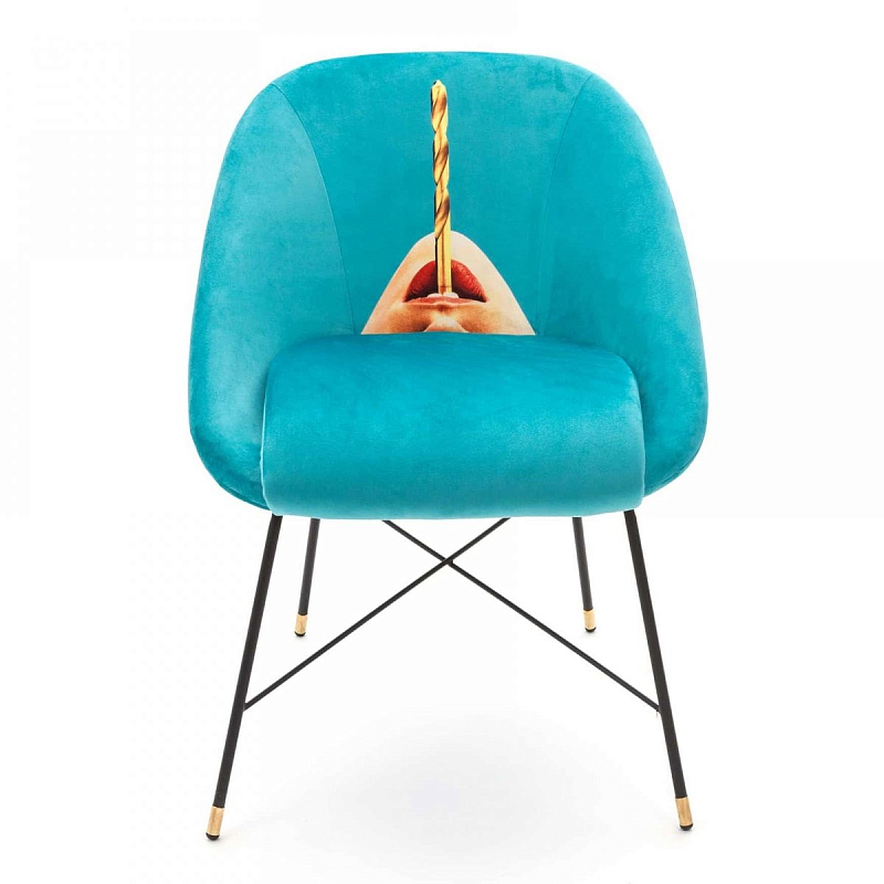 Кресло Seletti Padded Chair Drill Бирюзовый Черный Кресло Seletti Padded Chair Drill Бирюзовый Черный в Тюмени | Loft Concept