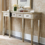 Консоль зеркальная в цвете шампань с 3-мя ящиками Hyaloid варинант исполнения - 1 | Loft Concept в Тюмени