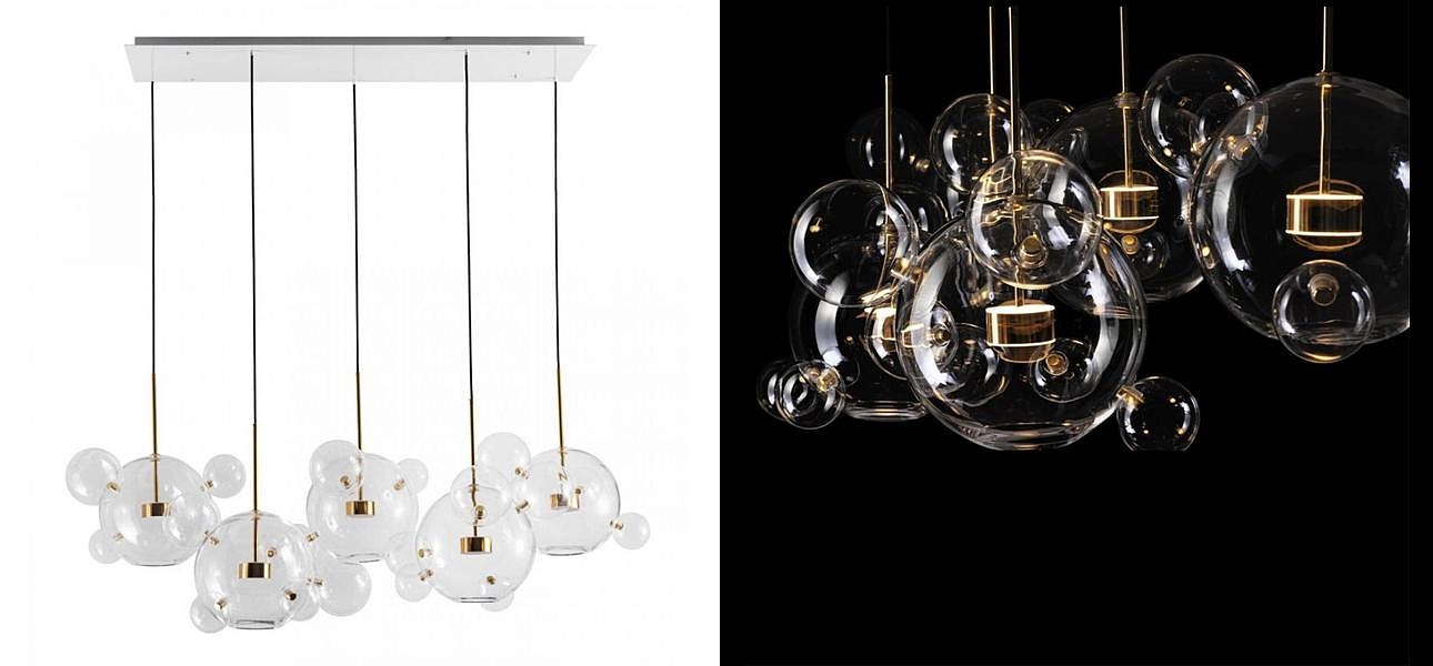 Линейный Светодиодный Светильник Giopato & Coombes Bubble Chandelier Linear Circle 5 плафонов Линейный Светодиодный Светильник Giopato & Coombes Bubble Chandelier Linear Circle 5 плафонов - Loft-Concept в Тюмени