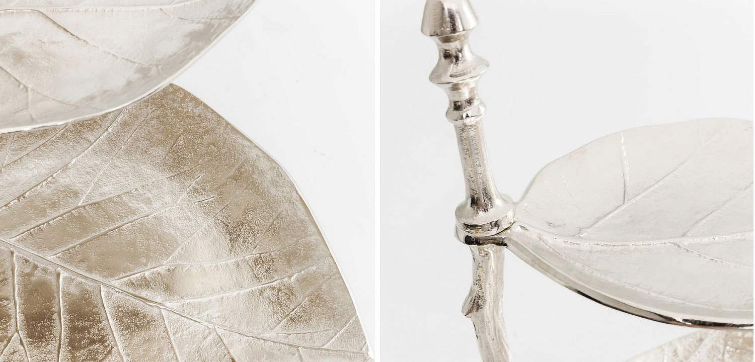 Блюдо трёхъярусное Chrome Leaves Блюдо трёхъярусное Chrome Leaves - Loft-Concept в Тюмени