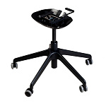 Стул с мягкой синей обивкой из велюра и подъемно-поворотным механизмом на черных колесиках Harper Blue варинант исполнения - 4 | Loft Concept в Тюмени