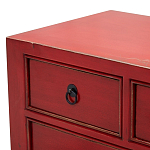 Деревянная ТВ-тумба с 5-ю выдвижными ящиками в китайском стиле красная Wei Chinese TV Stand варинант исполнения - 4 | Loft Concept в Тюмени