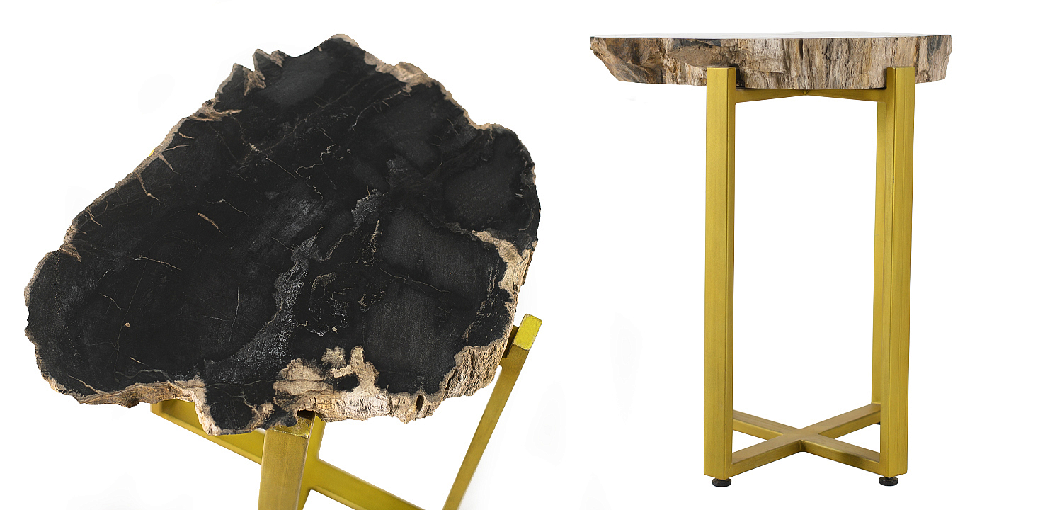 PETRIFIED WOOD COFFEETABLE GOLD S Окаменелое дерево PETRIFIED WOOD COFFEETABLE GOLD S Окаменелое дерево - Loft-Concept в Тюмени