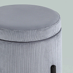 Серо-голубой пуф на черных ножках SANJAY варинант исполнения - 4 | Loft Concept в Тюмени