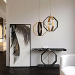 Консоль чёрная с геометрическим основанием Josette варинант исполнения - 2 | Loft Concept в Тюмени