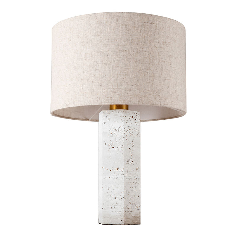 Настольная лампа Stone Table Lamp Prism Белый Бежевый Латунь в Тюмени | Loft Concept 