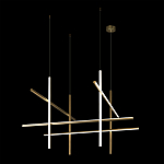 Люстра с 8-ю пересекающимися цилиндрическими плафонами на тонких тросах Trumpet tube варинант исполнения - 3 | Loft Concept в Тюмени