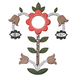 Зеркало-цветок из картона в русском стиле варинант исполнения - 1 | Loft Concept в Тюмени