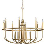  Люстра круглая двухъярусная цвета латунь с 12-ю лампами Kichler варинант исполнения - 1 | Loft Concept в Тюмени