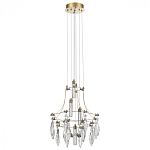 Люстра подвесная из металла с хрустальными подвесками прозрачного цвета Quasar 41 варинант исполнения - 2 | Loft Concept в Тюмени