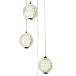 Каскадная люстра с 5-ю плафонами из акрила в виде шара Felice Chandelier Chrome варинант исполнения - 2 | Loft Concept в Тюмени