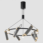 Люстра круглая с 9-ю цилиндрическими плафонами на магнитном креплении Bronze Concert варинант исполнения - 5 | Loft Concept в Тюмени