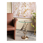 Столик с круглой стеклянной столешницей и корпусом в виде двух павлинов на ветке Table Two Peacocks варинант исполнения - 7 | Loft Concept в Тюмени