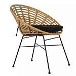 Стул круглый с ротанговым плетением Round Wicker Stool варинант исполнения - 1 | Loft Concept в Тюмени