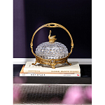 Конфетница из прозрачного рельефного стекла с ручкой и фигуркой лебедя Eden Garden варинант исполнения - 4 | Loft Concept в Тюмени