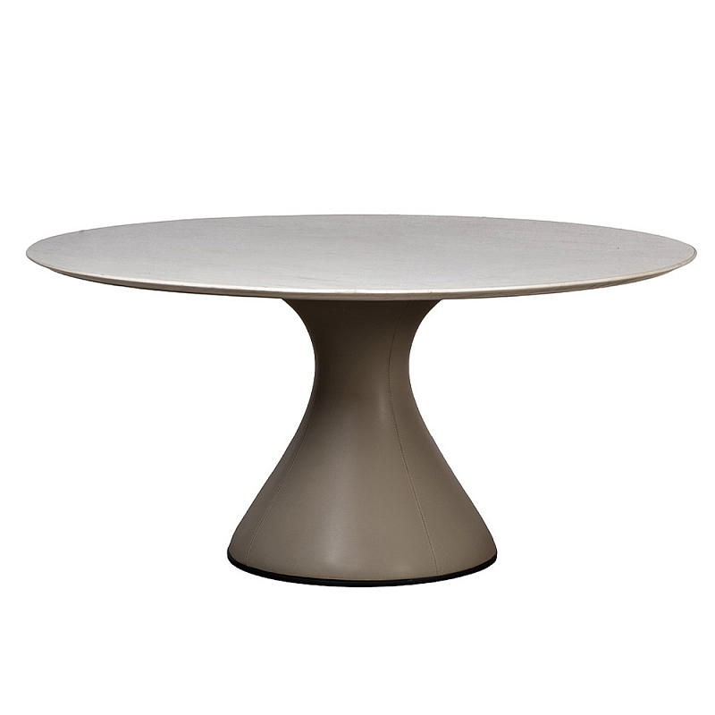 Стол обеденный круглый мраморный на бежевом основании Valedmir  в Тюмени | Loft Concept 